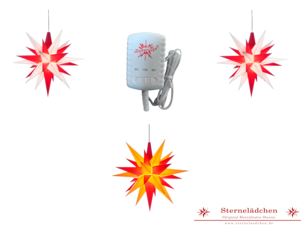 Sterne-Set A1e weiß-rot/gelb-rot/weiß-rot